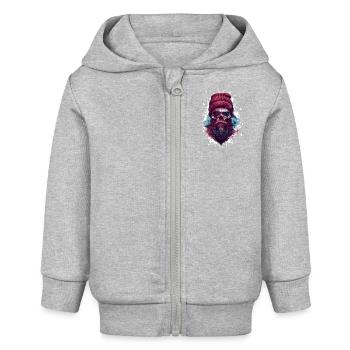 Bûcheron Crâne Bûcheron - Veste à capuche bébé bio Stanley/Stella - gris chiné - Devant
