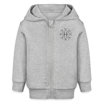 Figurenkreis / Kreis / Männchen - Baby Organic Kapuzenjacke Baby Connector von Stanley/Stella - Grau meliert - Vorne