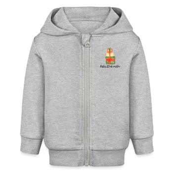 Erstes Weihnachten Aufdruck Geschenke unisex - Baby Organic Kapuzenjacke Baby Connector von Stanley/Stella - Grau meliert - Vorne