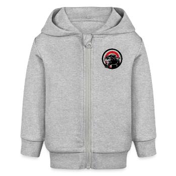 BLACK ANIMAL JUNGLE WILD CAT - Baby Organic Kapuzenjacke Baby Connector von Stanley/Stella - Grau meliert - Vorne