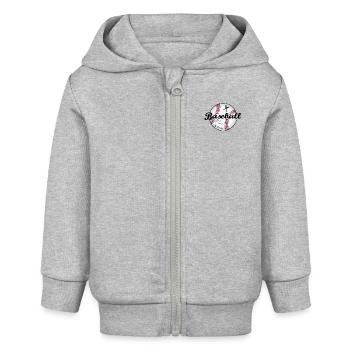 Big League Baseball - Baby Organic Kapuzenjacke Baby Connector von Stanley/Stella - Grau meliert - Vorne