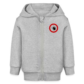 Attention tick / ticks / Punk / Punk / parasite - Veste à capuche bébé bio Stanley/Stella - gris chiné - Devant