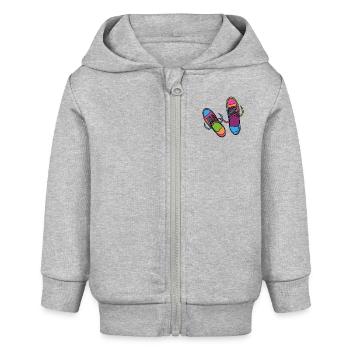 Hipster Schuhe - Baby Organic Kapuzenjacke Baby Connector von Stanley/Stella - Grau meliert - Vorne