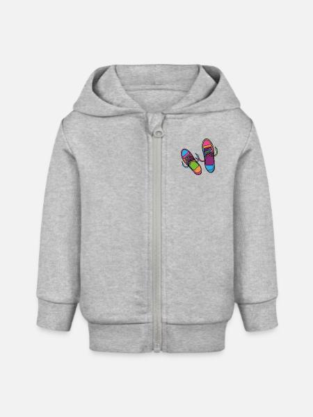 Hipster Schuhe - Baby Organic Kapuzenjacke Baby Connector von Stanley/Stella - Grau meliert