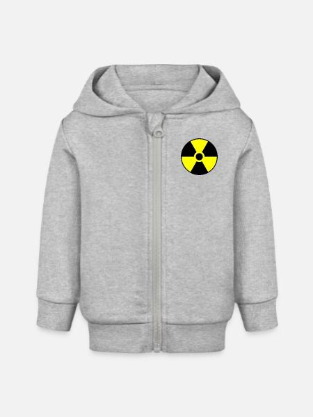 Strahlung - Baby Organic Kapuzenjacke Baby Connector von Stanley/Stella - Grau meliert