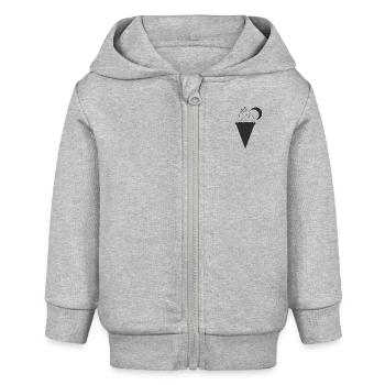 cornet de crème glacée - Veste à capuche bébé bio Stanley/Stella - gris chiné - Devant