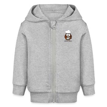 Grillchef Junior - Baby Organic Kapuzenjacke Baby Connector von Stanley/Stella - Grau meliert - Vorne