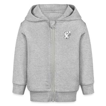 Empty brain - Baby Organic Zip-up Hoodie by Stanley/Stella - heather grey - Front