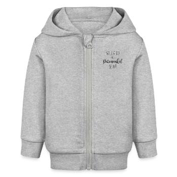 Willst du mein Patenonkel sein? - Baby Organic Kapuzenjacke Baby Connector von Stanley/Stella - Grau meliert - Vorne