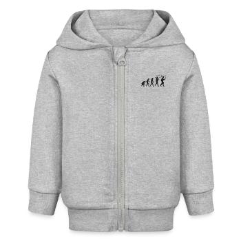 Evolution - Capitalist - Gift - Baby Organic Zip-up Hoodie by Stanley/Stella - heather grey - Front
