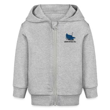 Manta Rochen / Manta Ray - Veste à capuche bébé bio Stanley/Stella - gris chiné - Devant