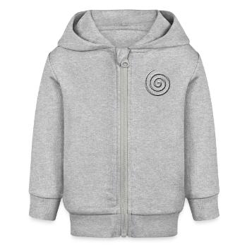 ancient_spiral_stone - Baby Organic Kapuzenjacke Baby Connector von Stanley/Stella - Grau meliert - Vorne