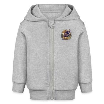 Steampunk Esel - Baby Organic Kapuzenjacke Baby Connector von Stanley/Stella - Grau meliert - Vorne