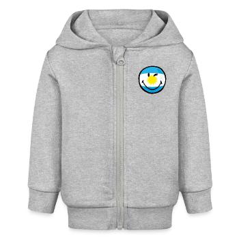 Smiley Flag Argentina - Baby Organic Kapuzenjacke Baby Connector von Stanley/Stella - Grau meliert - Vorne