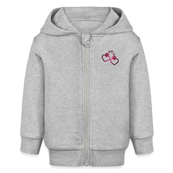 Coeur de menottes - Veste à capuche bébé bio Stanley/Stella - gris chiné - Devant
