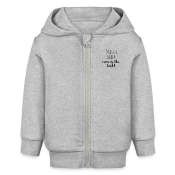 Maman est la meilleure! - Veste à capuche bébé bio Stanley/Stella - gris chiné - Devant