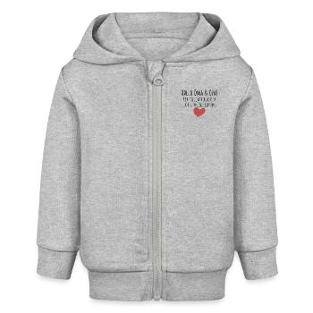 Hallo Oma und Opa! - Baby Organic Kapuzenjacke Baby Connector von Stanley/Stella - Grau meliert - Vorne