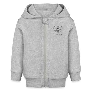 Just Married 15 Years Ago III - Baby Organic Zip-up Hoodie by Stanley/Stella - heather grey - Front