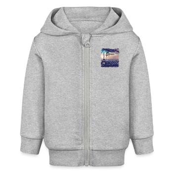 Paris Eiffelturm Casual Style - Baby Organic Kapuzenjacke Baby Connector von Stanley/Stella - Grau meliert - Vorne