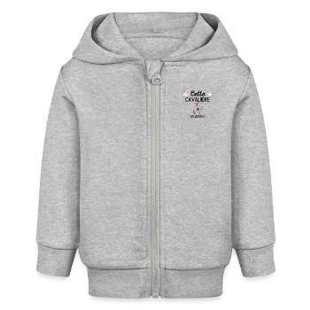 Cavalière Géniale cadeau - Veste à capuche bébé bio Stanley/Stella - gris chiné - Devant