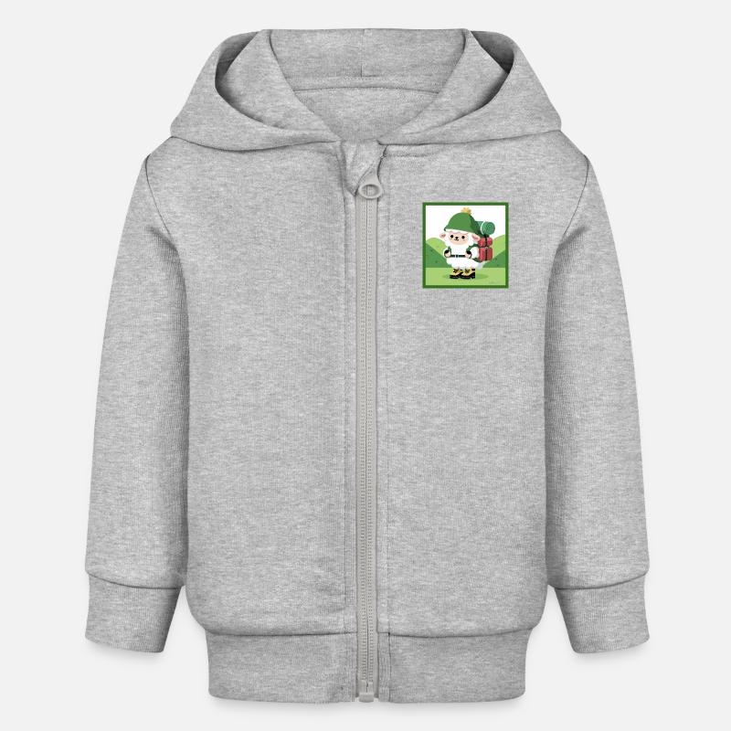 Randonnée Moutons - Veste à capuche bébé bio Stanley/Stella - gris chiné