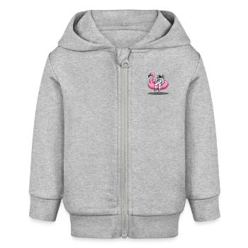 Galaktische Kälte - Baby Organic Kapuzenjacke Baby Connector von Stanley/Stella - Grau meliert - Vorne