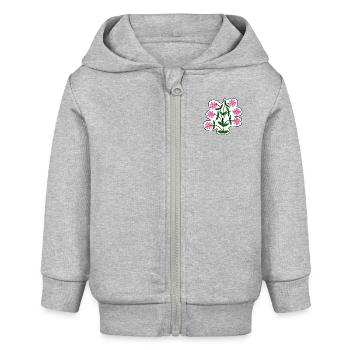 Autocollant Gerbera - Veste à capuche bébé bio Stanley/Stella - gris chiné - Devant