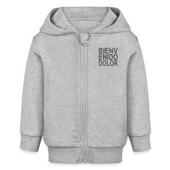 Bienvenido Dolor grau - Baby Organic Kapuzenjacke Baby Connector von Stanley/Stella - Grau meliert - Vorne