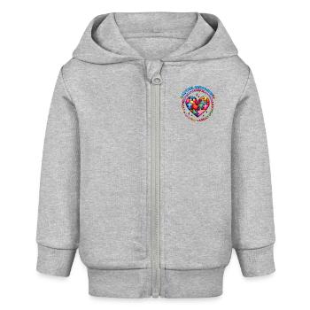 Autisme Super-héros Soignant Puzzle Enfants Anormaux - Veste à capuche bébé bio Stanley/Stella - gris chiné - Devant