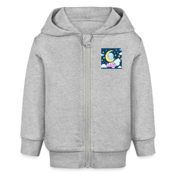 Süße Träume - Baby Organic Kapuzenjacke Baby Connector von Stanley/Stella - Grau meliert - Vorne