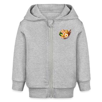 Ramen Bowl - Japanischer Geschmack - Baby Organic Kapuzenjacke Baby Connector von Stanley/Stella - Grau meliert - Vorne