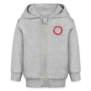 Blaues Quadrat - Baby Organic Kapuzenjacke Baby Connector von Stanley/Stella - Grau meliert - Vorne