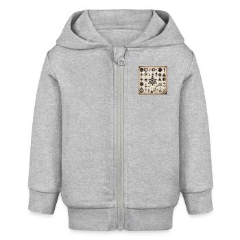 Protection Signs - Baby Organic Kapuzenjacke Baby Connector von Stanley/Stella - Grau meliert - Vorne