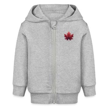 Ahornblatt Ahorn - Baby Organic Kapuzenjacke Baby Connector von Stanley/Stella - Grau meliert - Vorne