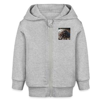 Kaffeebohnen - Baby Organic Kapuzenjacke Baby Connector von Stanley/Stella - Grau meliert - Vorne