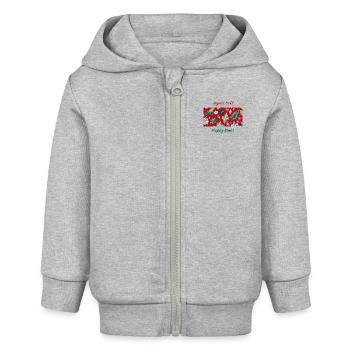 Frohe Weihnachten - Baby Organic Kapuzenjacke Baby Connector von Stanley/Stella - Grau meliert - Vorne