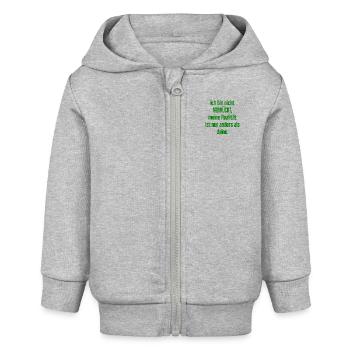 Ich bin nicht verrückt – meine Realität ist anders - Baby Organic Kapuzenjacke Baby Connector von Stanley/Stella - Grau meliert - Vorne