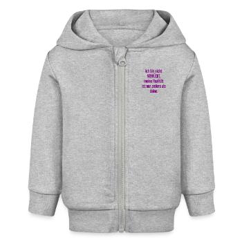Ich bin nicht verrückt – meine Realität ist anders - Baby Organic Kapuzenjacke Baby Connector von Stanley/Stella - Grau meliert - Vorne