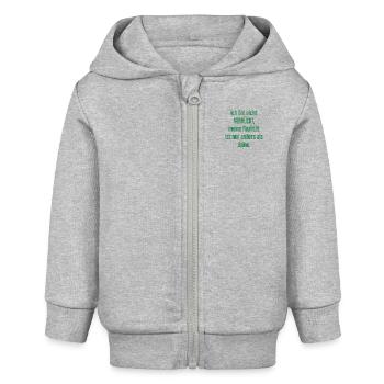 Ich bin nicht verrückt – meine Realität ist anders - Baby Organic Kapuzenjacke Baby Connector von Stanley/Stella - Grau meliert - Vorne
