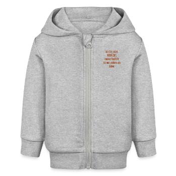 Ich bin nicht verrückt – meine Realität ist anders - Baby Organic Kapuzenjacke Baby Connector von Stanley/Stella - Grau meliert - Vorne