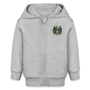 Logo de randonnée - Veste à capuche bébé bio Stanley/Stella - gris chiné - Devant