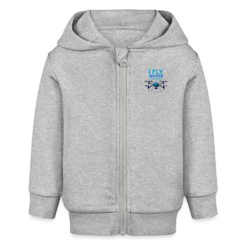 I Fly Where You Can’t – Neon Drohnenpilot - Baby Organic Kapuzenjacke Baby Connector von Stanley/Stella - Grau meliert - Vorne