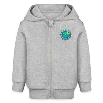 Welt Gemeinschaft - Baby Organic Kapuzenjacke Baby Connector von Stanley/Stella - Grau meliert - Vorne