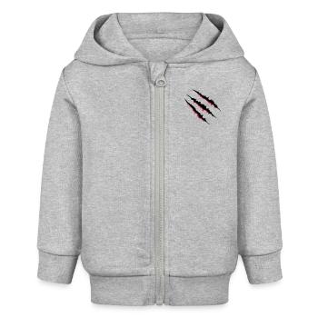 krallen_002 - Baby Organic Kapuzenjacke Baby Connector von Stanley/Stella - Grau meliert - Vorne