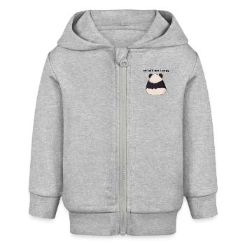 pas de parler moi je mème en colère panda illustration - Veste à capuche bébé bio Stanley/Stella - gris chiné - Devant