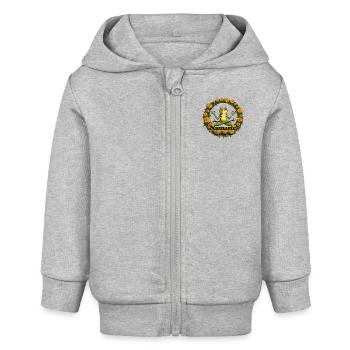 Namaste Meditating Frog Yoga Froggy - Baby Organic Zip-up Hoodie by Stanley/Stella - heather grey - Front