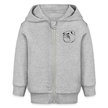 bulldogg_head_konvertiert - Baby Organic Kapuzenjacke Baby Connector von Stanley/Stella - Grau meliert - Vorne
