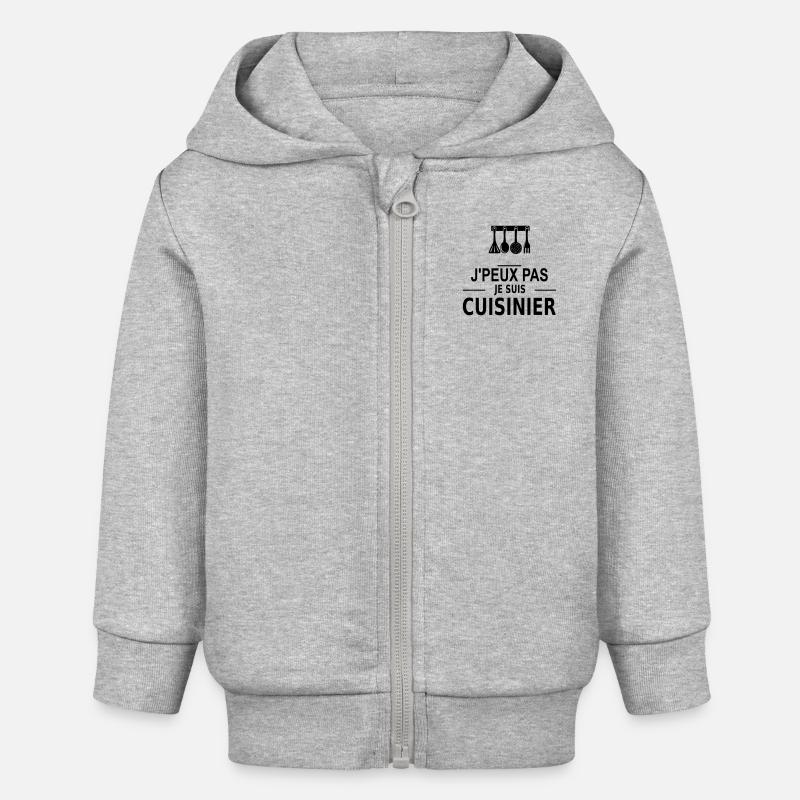 j'peux pas je suis cuisinier - Veste à capuche bébé bio Stanley/Stella - gris chiné