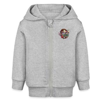 Crazy skater swag - Baby Organic Zip-up Hoodie by Stanley/Stella - heather grey - Front