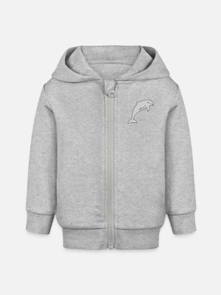 Dolphin - Baby Organic Kapuzenjacke Baby Connector von Stanley/Stella - Grau meliert